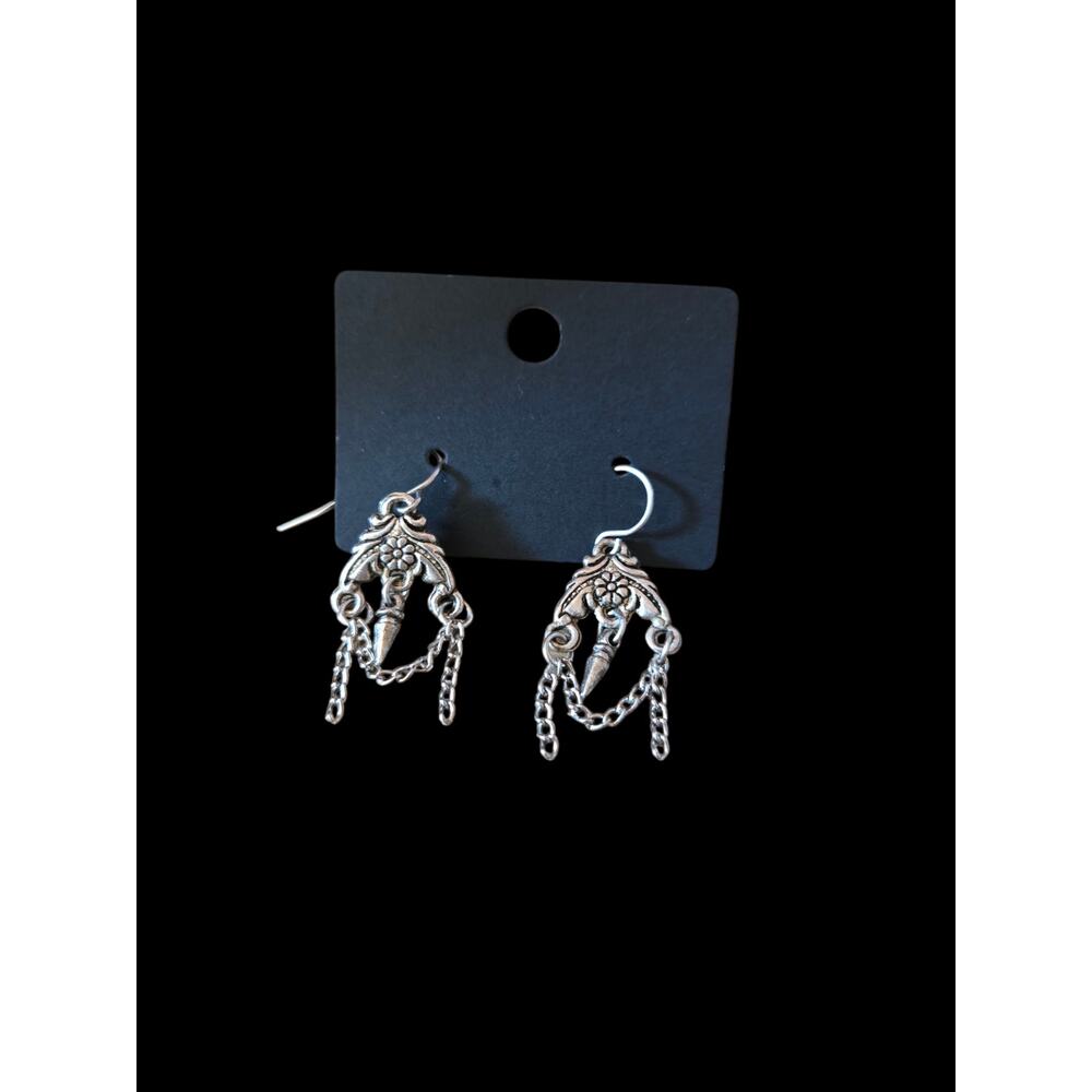 Nordic inspired dagger chandelier earrings